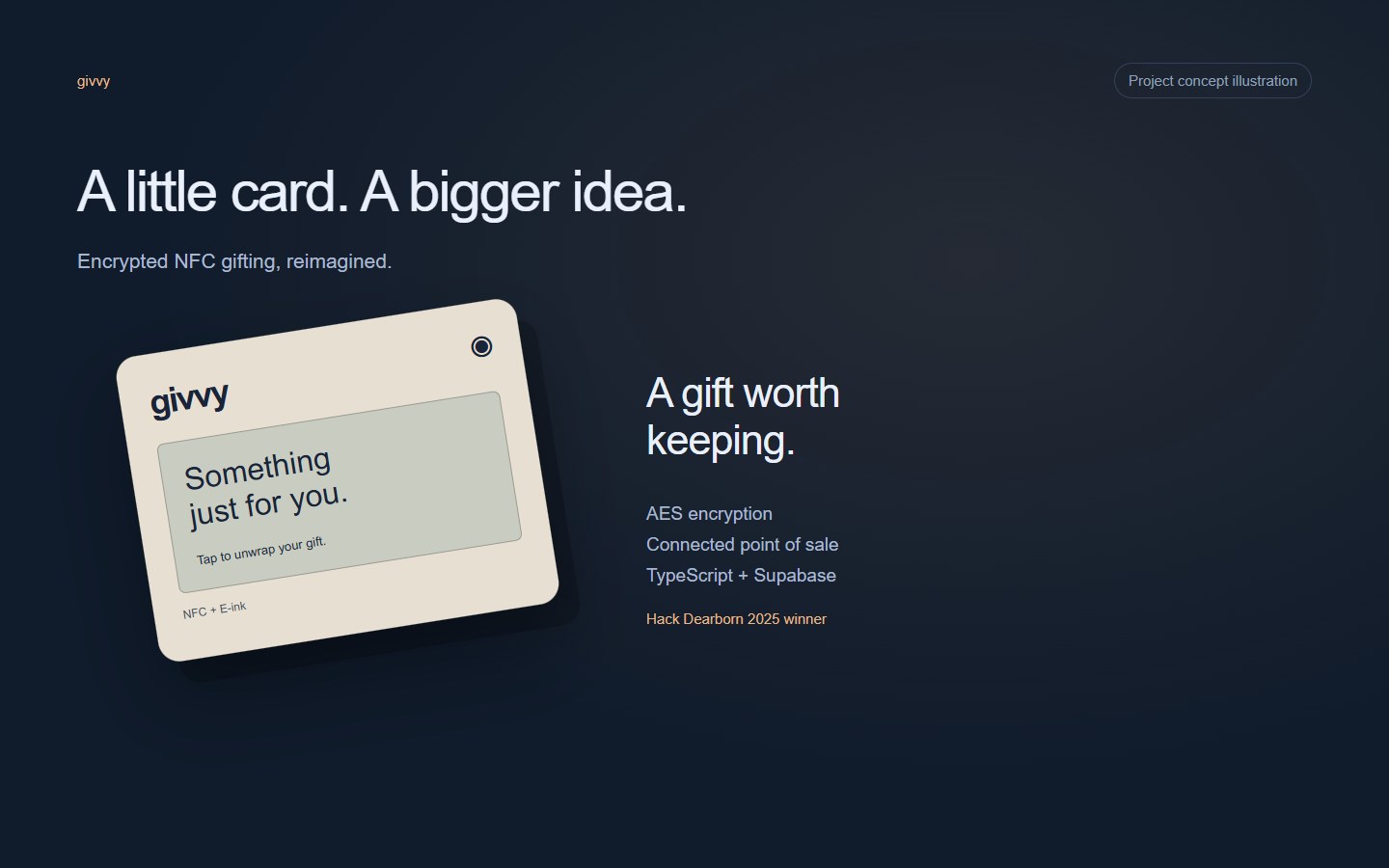 Givvy encrypted NFC gift card concept illustration